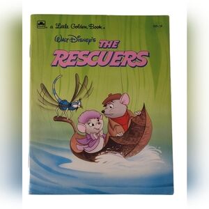 vintage Paperback copy of "Walt Disney's The Rescuers," a Little Golden Book.